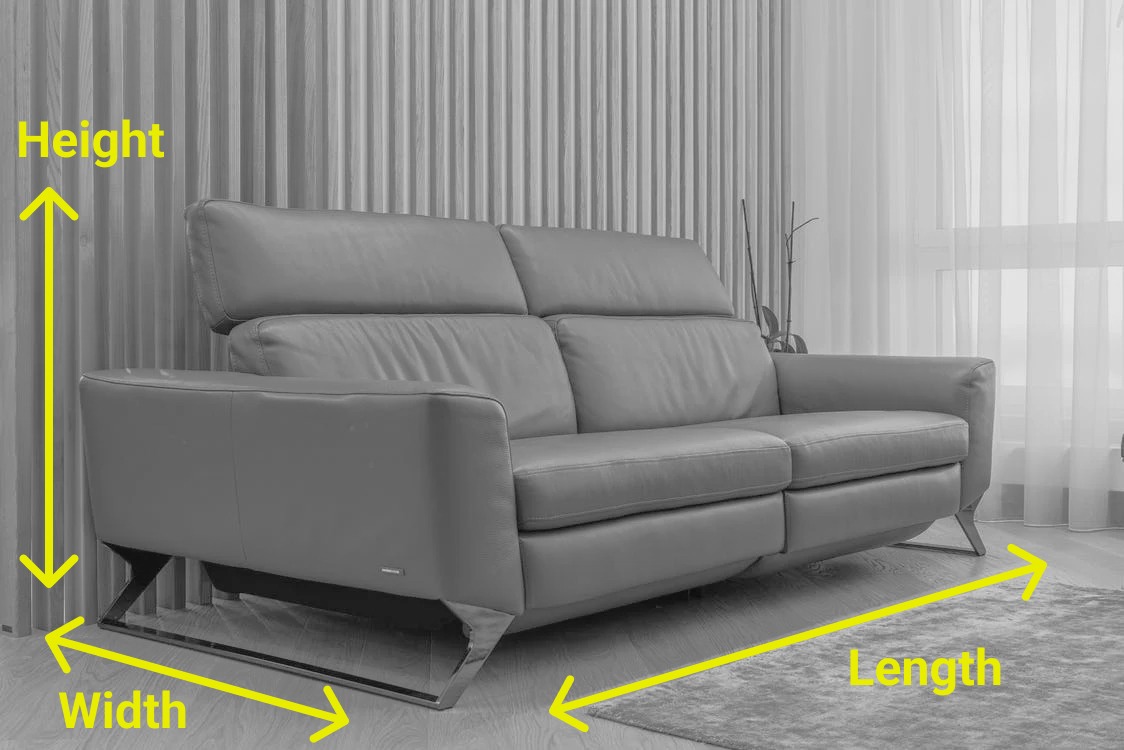 how sofa is measured