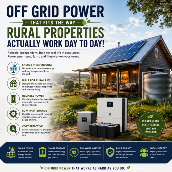 Off Grid Power That Fits the Way Rural Properties