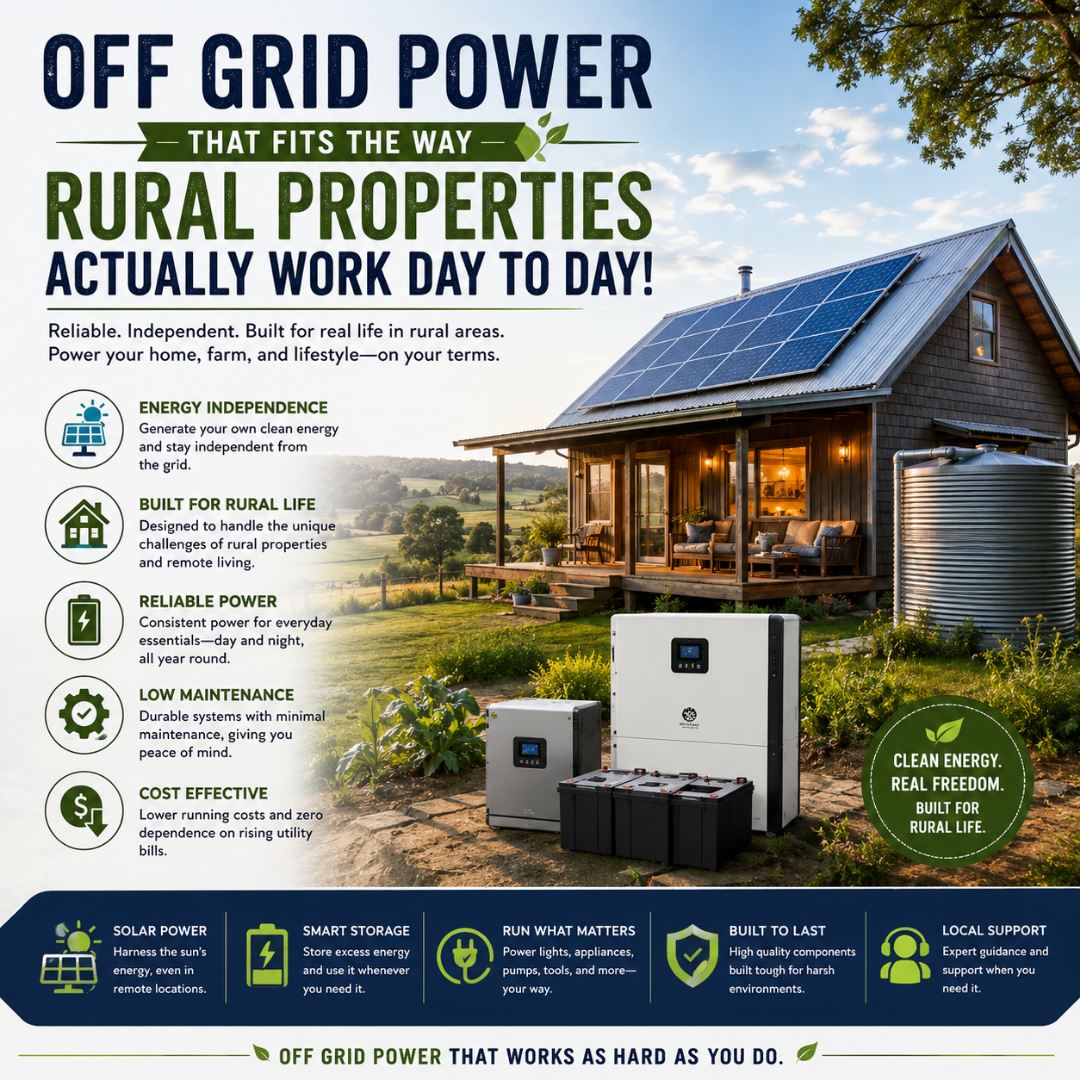 Off Grid Power That Fits the Way Rural Properties